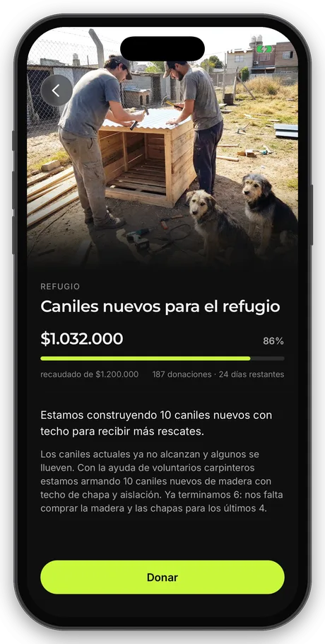 Detalle de una campaña de donación