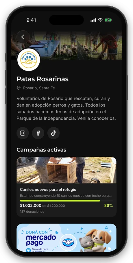 Perfil de un refugio con su campaña