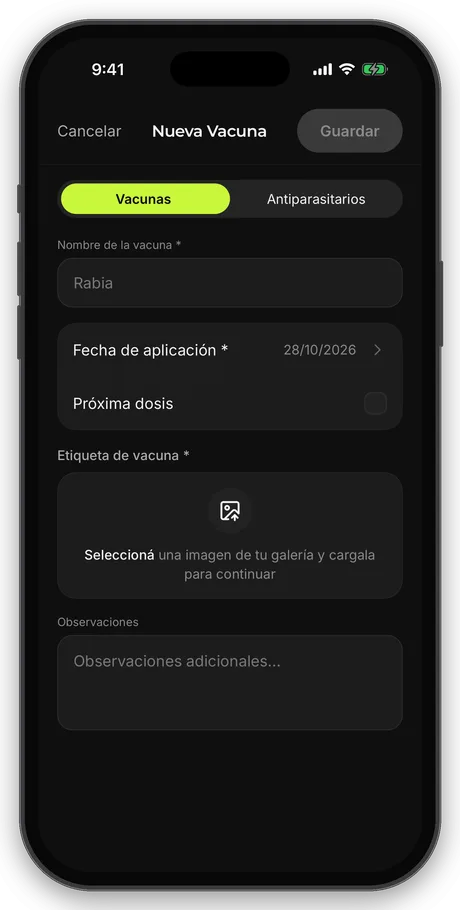 Carga de una nueva vacuna